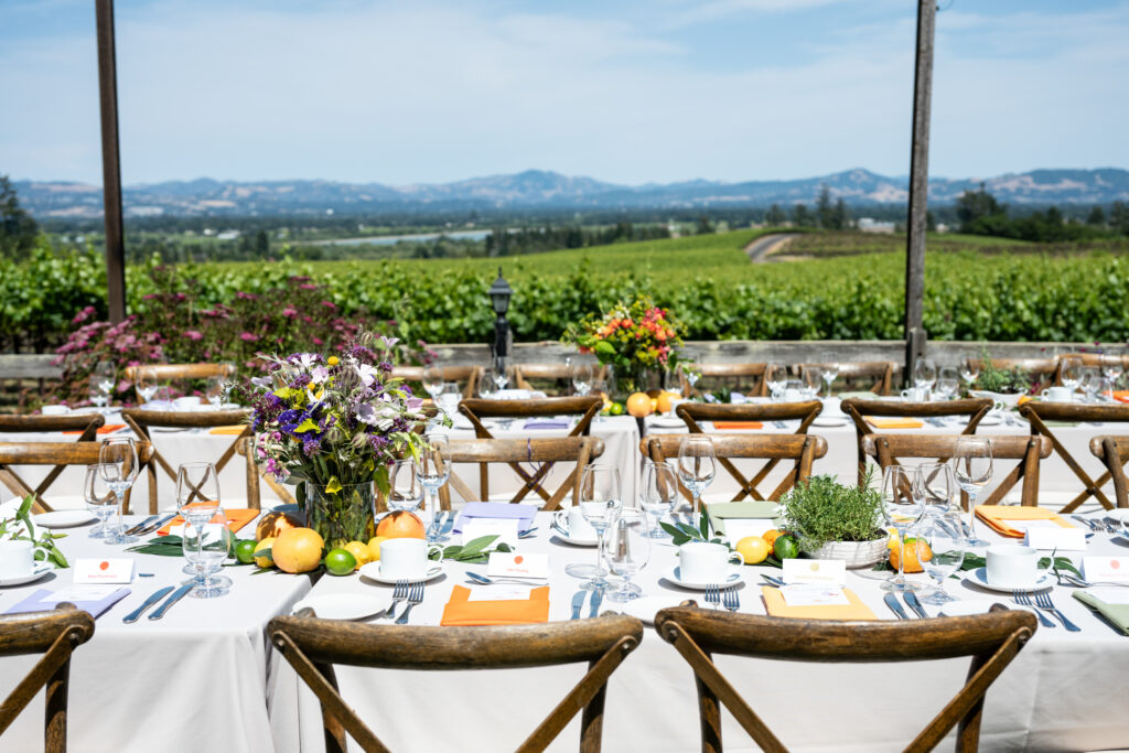 View of O'Connell Vineyards from the Our Long Table tables