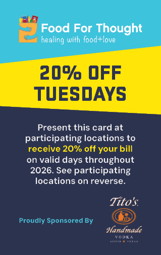 2026 20% Off Tuesdays Card